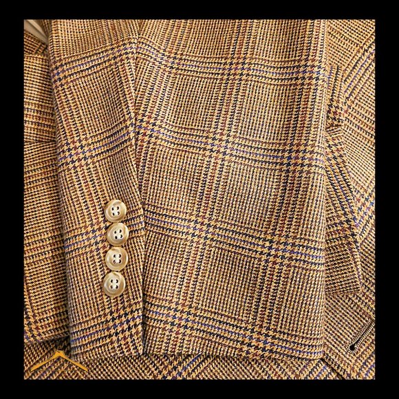 Hart Schaffner Marx Sports Coat - 46R, Tan, Glen Plaid, NWOT - Picture 5 of 13